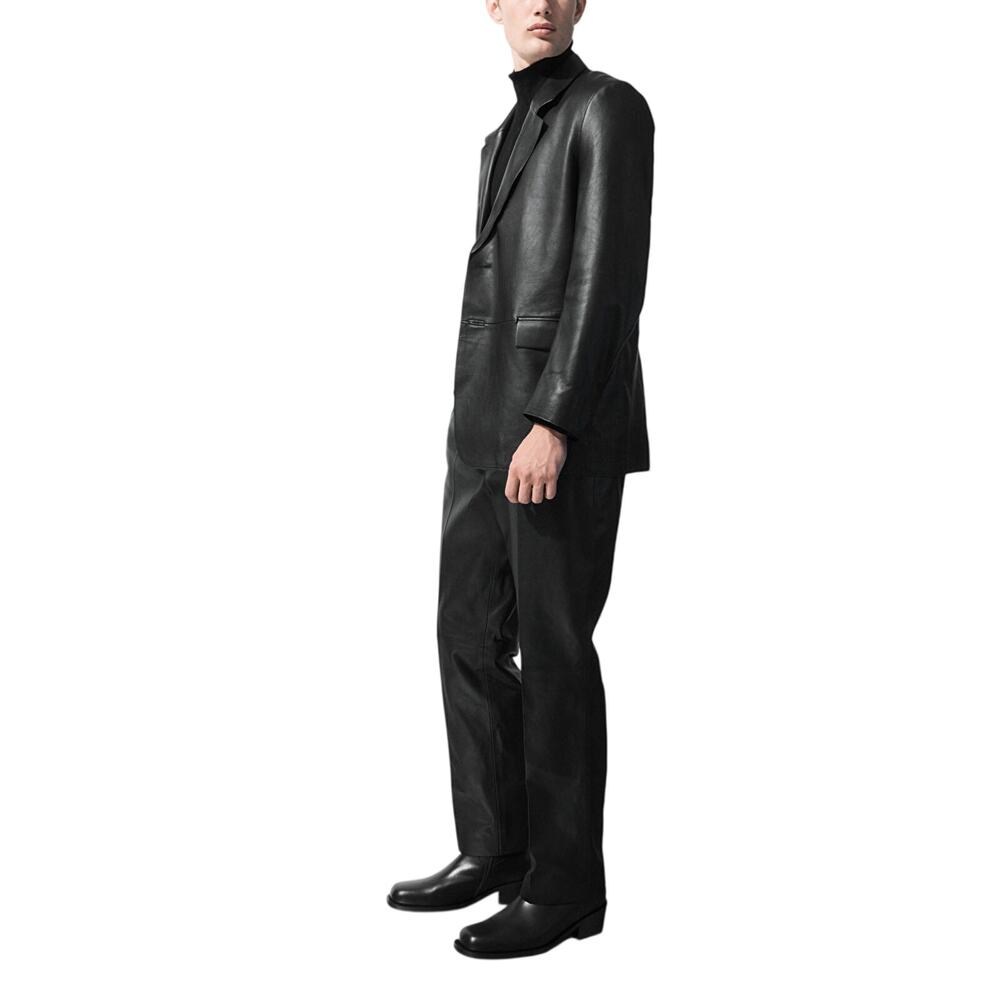 Cos Tailored Black Leather Pants Size 30 R